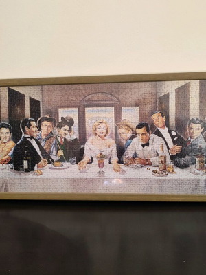 Puzzle Last Supper with Marilyn Monroe & Co in open oil frame like new