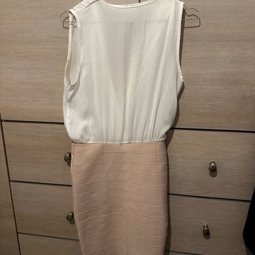 Evening dress like new, white and pink, size S