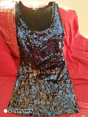 Φόρεμα Vianni Rodinni μπλε με στραζιέρες και πούλιες καινούργιο