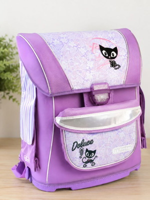Herlitz Deluxe ergonomic school backpack with 4 accessories, lilac