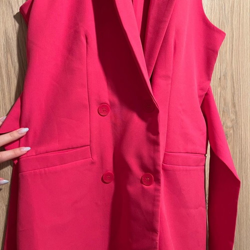 strapless open back dress Pink Faux Leather Jacket main image 0