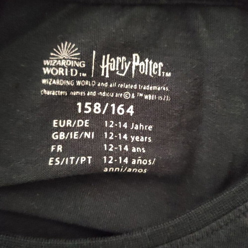 Harry Potter Unisex T-shirt black size 12-14 like new