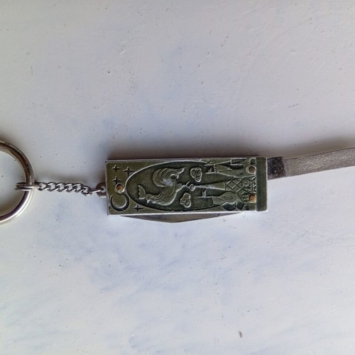 Keychain with nail file and mini knife used, made in USSR