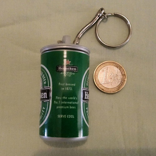 Heineken keychain new, green with gray