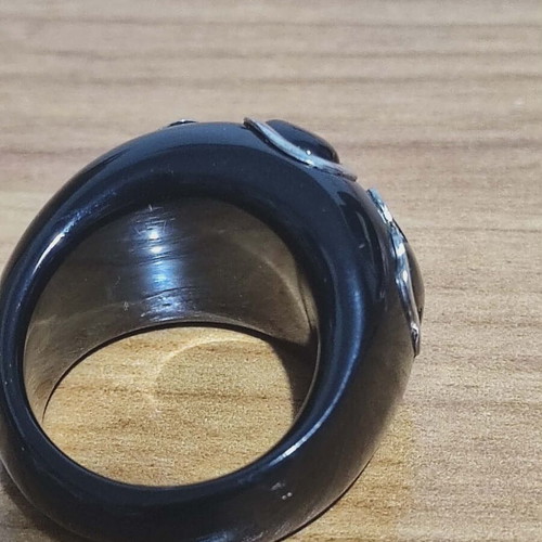 Tous ring black resin and 925 silver like new