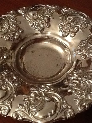 Silver-plated tray used, vintage 1960