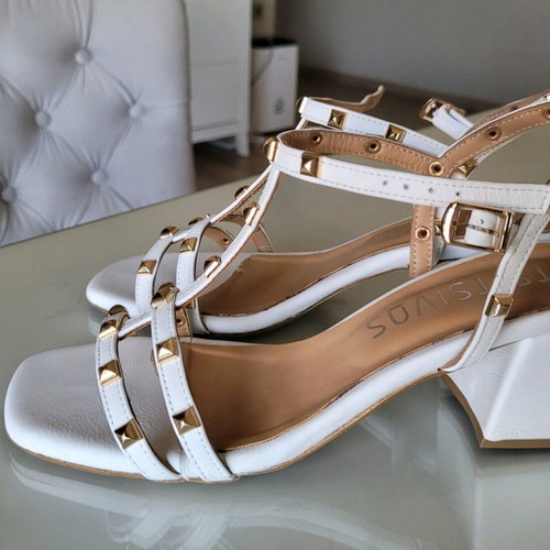 Tsitsivas women's leather sandals like new, white, size 39