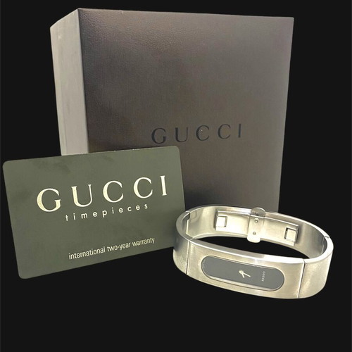Gucci 2400S ρολόι σαν καινούργιο, μαύρο, ατσάλινο μπρασελέ