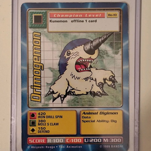 Digimon Bandai 1999 collectible cards used, set of 7