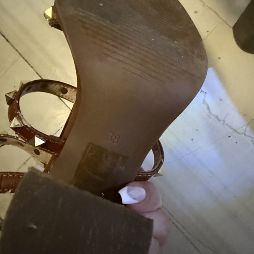 Exe brown sandals with gold studs, used, size 38