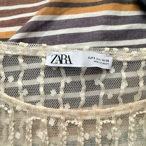 Zara top like new, small, white and beige