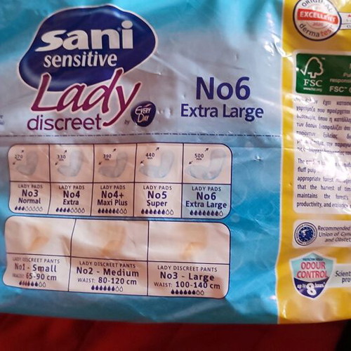 Sani Sensitive Lady Discreet Extra Large Incontinence Pads new