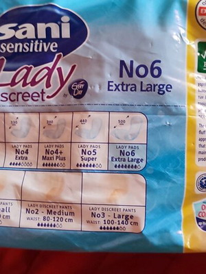 Sani Sensitive Lady Discreet Extra Large Incontinence Pads new