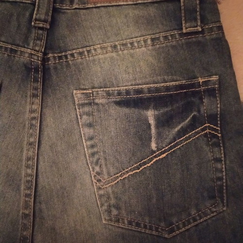 Pink Woman high-waisted denim shorts, size 34, blue