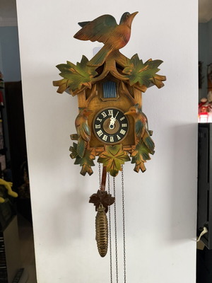 German Cuckoo Clock used, digital display, wall-mounted