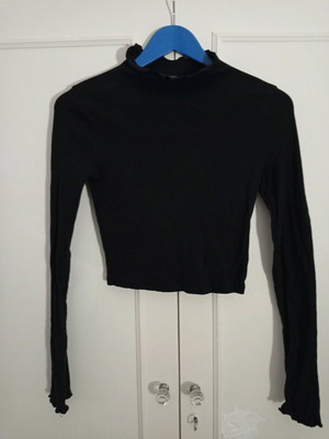 Bershka crop top used, black, size M