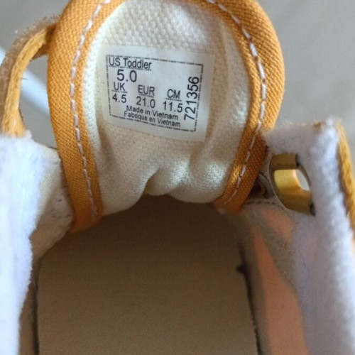 Vans kids shoes size 21 yellow like new