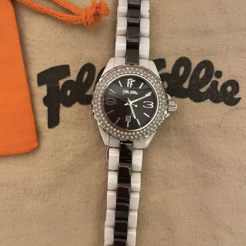 Folli Follie ceramic black and white watch like new