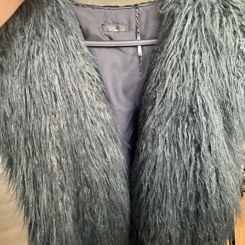Pause Jeans vest with faux fur used, dark black-green