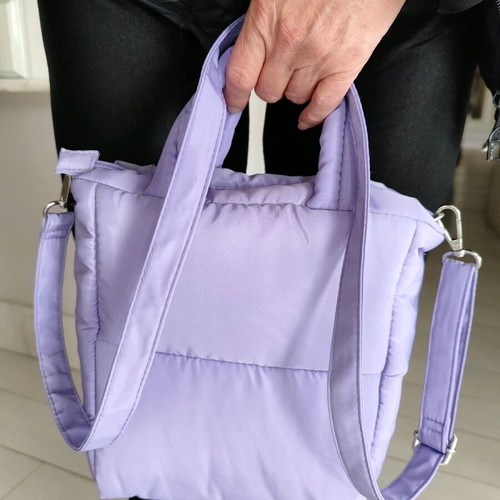 Stradivarius shoulder bag like new, purple, puffer jacket fabric