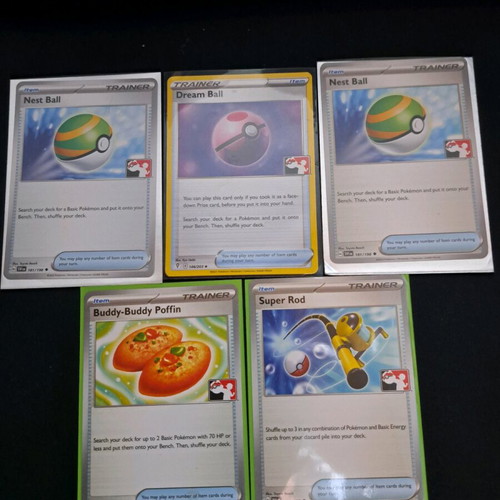 PPS Pokeball, Super Rod, Buddy Buddy Poffin cards like new