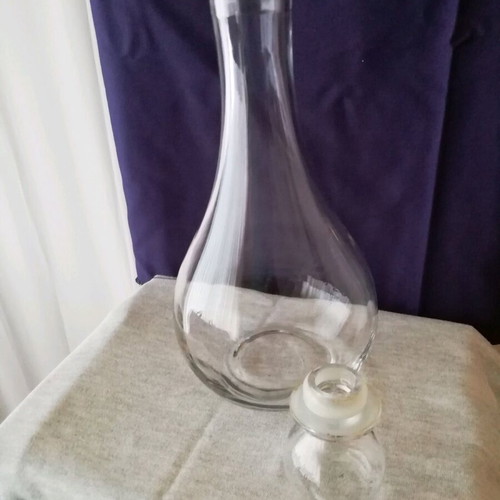 Glass bottle like new, elegant for wine and water