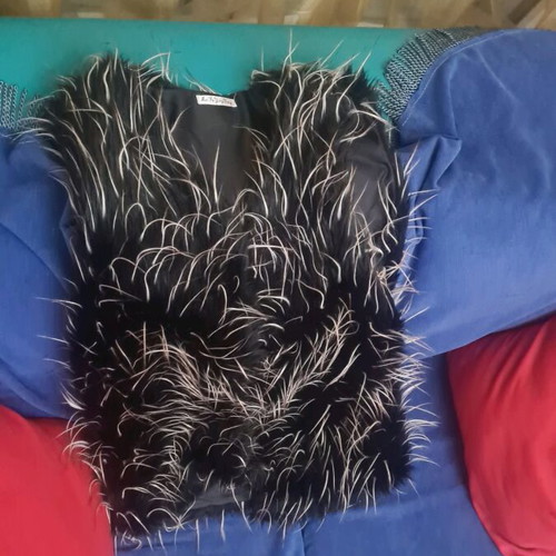 Fur vest new, one size, black