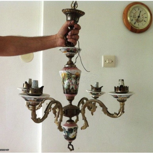 Vintage chandelier for 4 bulbs used, decorative design