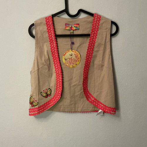 Boho vest XS new, beige