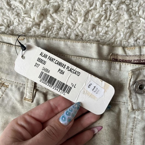 Vintage Met wide pants with waxed fabric, new, size L