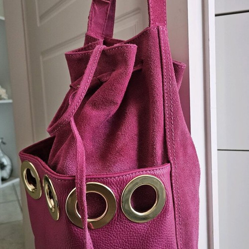 Borse in Pelle crossbody bag used, pink suede