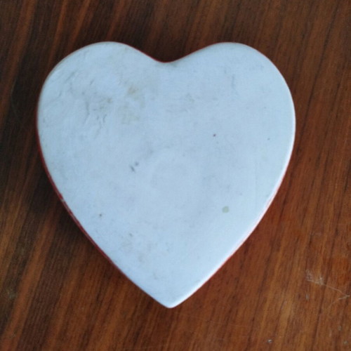 Heart bowl used, red clay