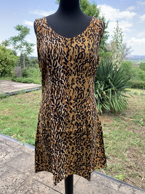 Animal Print Dress made of 100% Viscose, new, size M
