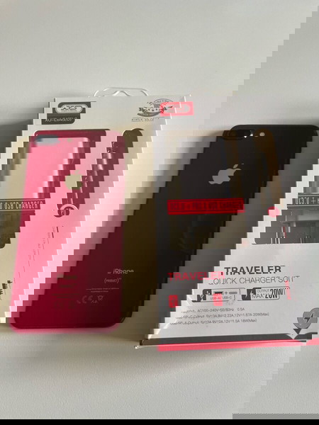 iphone 8 plus κοκκινο 64 gb με καινουργιο φορτιστη