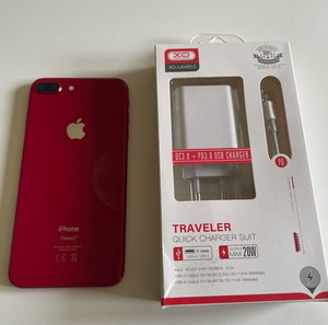 iphone 8 plus κοκκινο 64 gb με καινουργιο φορτιστη