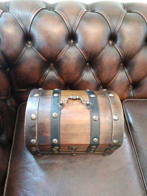 Vintage wooden pirate antique chest like new