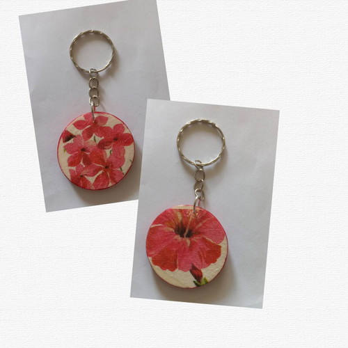 Handmade wooden red prelók keychain new
