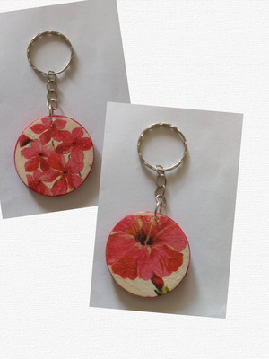 Handmade wooden red prelók keychain new