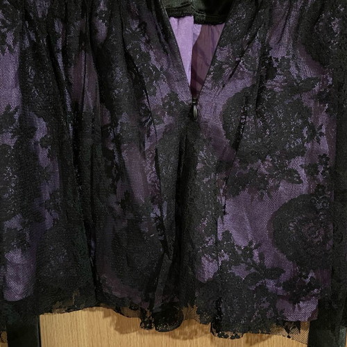 Women's blouse used, size Small, black and purple