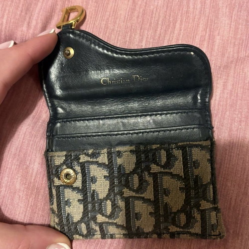 Dior authentic card holder used, gray and gold