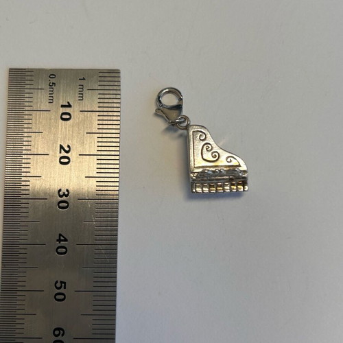 3D Piano Pendant new, silver tone with detailed design