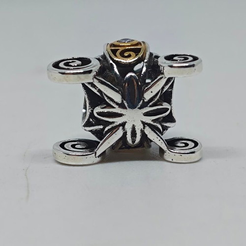 Cinderella Pumpkin Coach Charm 925 Silver with 14K Gold Details like new