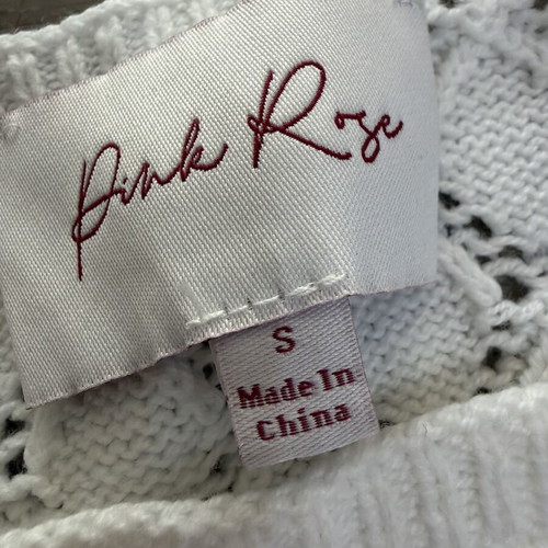 White knitted top with square neckline and peplum by Pink Rose like new
