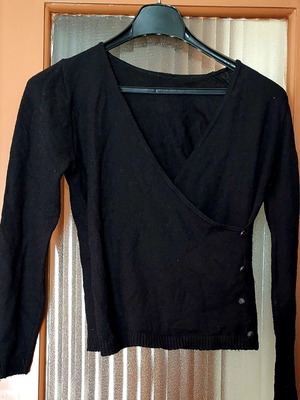 Women's black wrap blouse like new, size S