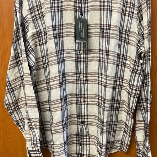 The Bostonians Long Sleeve Linen Checked Shirt M new