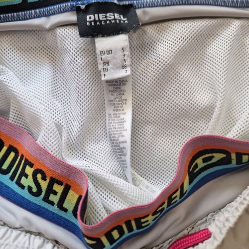 Diesel swim shorts set S used, beige and watermelon red