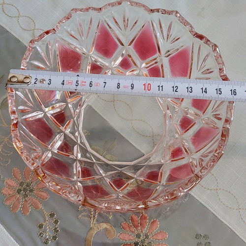 Vintage glass fondue pot like new, 12 cm height, 16 diameter