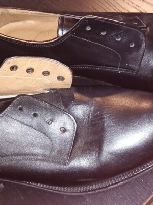 Leather scarponi shoes size 43, black, new