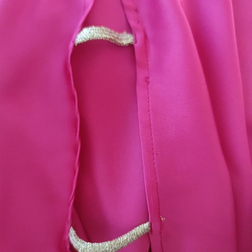 Fuchsia satin maxi dress XL–3XL like new with gold details