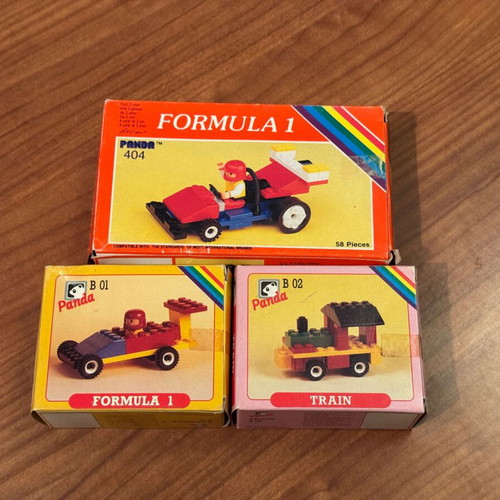 Panda Toys blocks new, set of 3 retro